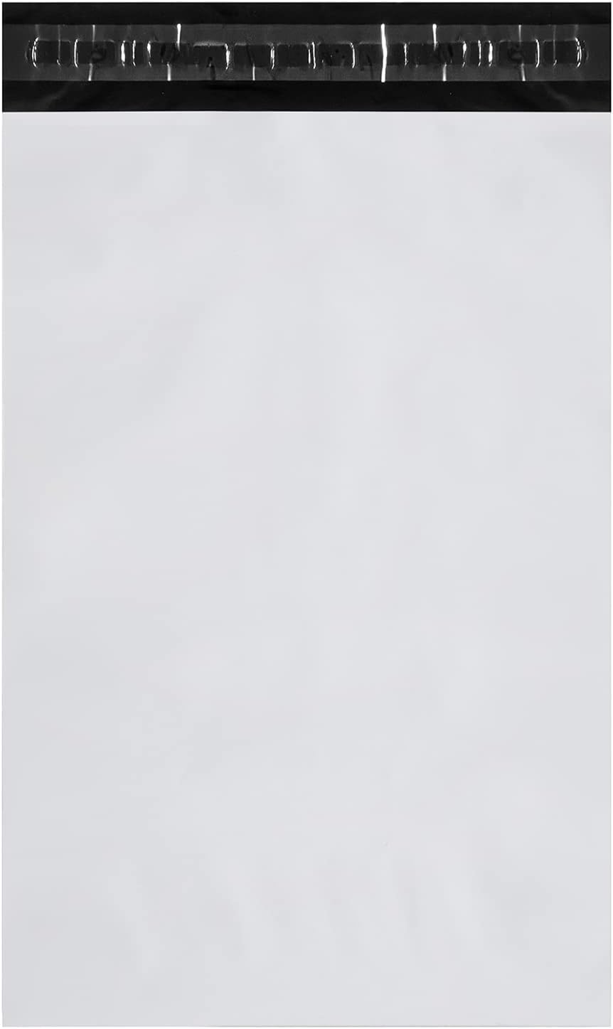White Poly Mailers 14.5x19 in, Shipping Bags, 100 Pcs | Mailer bags for shipping clothes and large shipping envelopes for packing shirts, hoodies, and apparel.