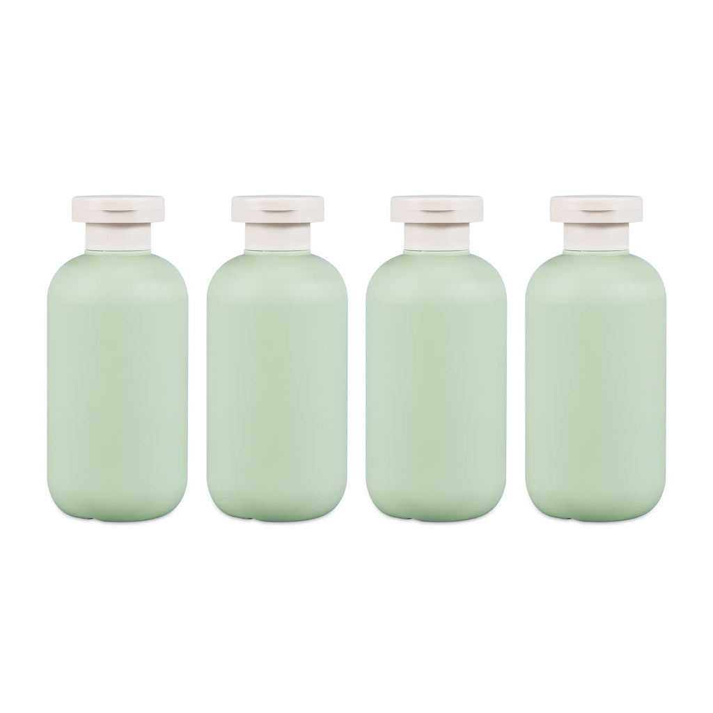 ASEVAT3.4oz 3Pcs Green Plastic Refillable Travel Shampoo and Conditioner Bottles Plastic Refillable Travel Shampoo Bottles with Flip Cap Shampoo and Conditioner Dispenser