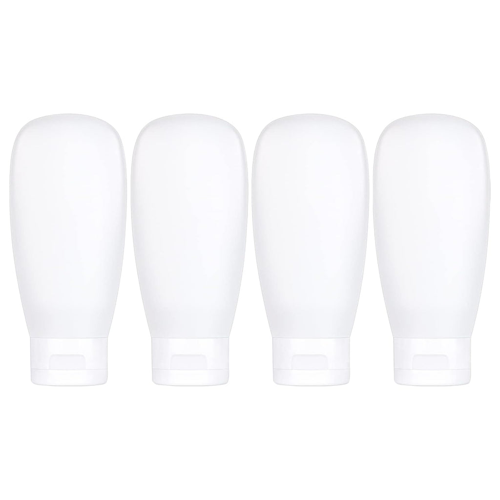 TSA Approved Travel Bottles Set for Toiletries Travel Size Containers Kit 4 Pack Portable Leak Proof Refillable Squeeze Cosmetic Airplane Essential Shampoo Hair Conditioner Body Lotion Bath Shower Gel