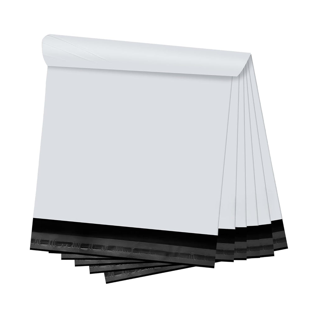 White Poly Mailers 14.5x19 in, Shipping Bags, 100 Pcs | Mailer bags for shipping clothes and large shipping envelopes for packing shirts, hoodies, and apparel.