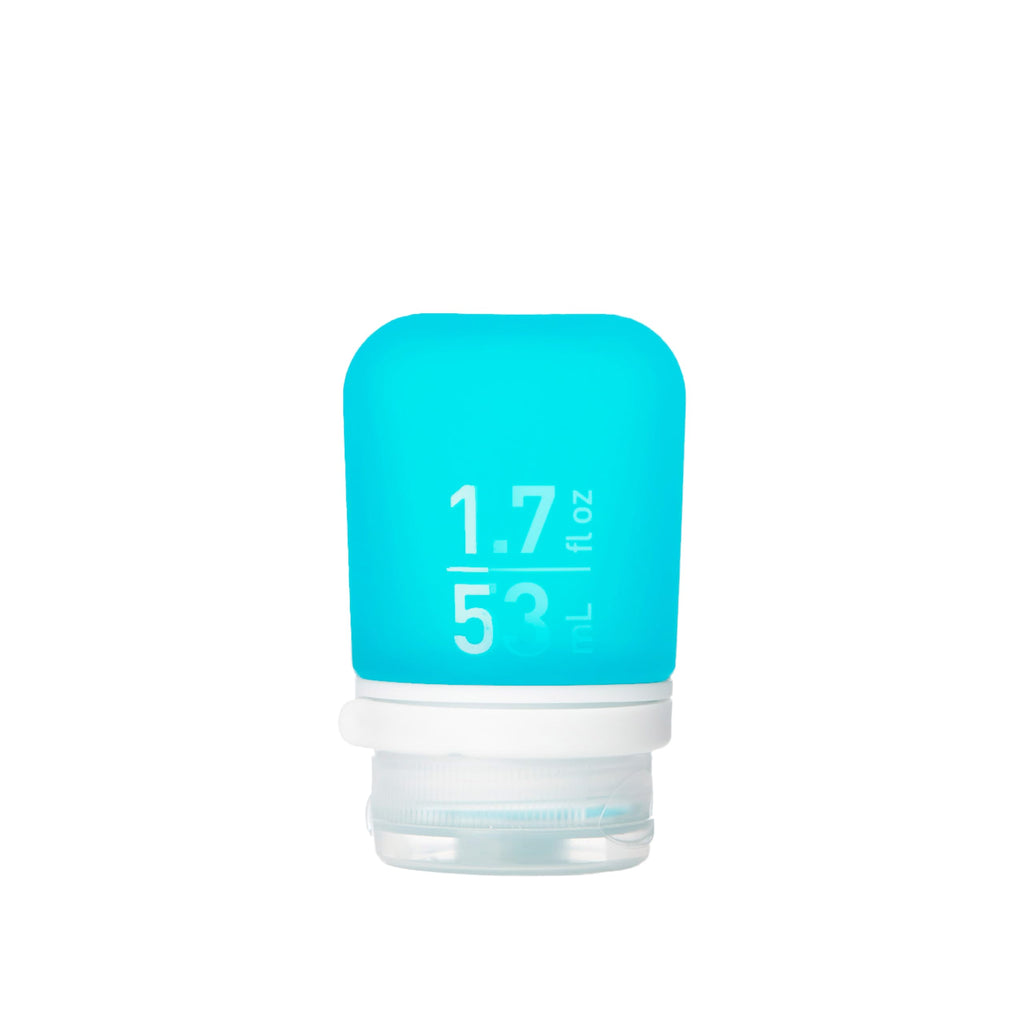 humangear GoToob+ (Large) | Refillable Silicone Travel Bottle | Locking Lid | Food-Safe Material | Teal, Large (3.4 fl.oz.; 100ml) | Refillable & Leak-Proof Silicone Travel Size Bottles with Locking Cap for Toiletries, Camping & TSA Carry-On