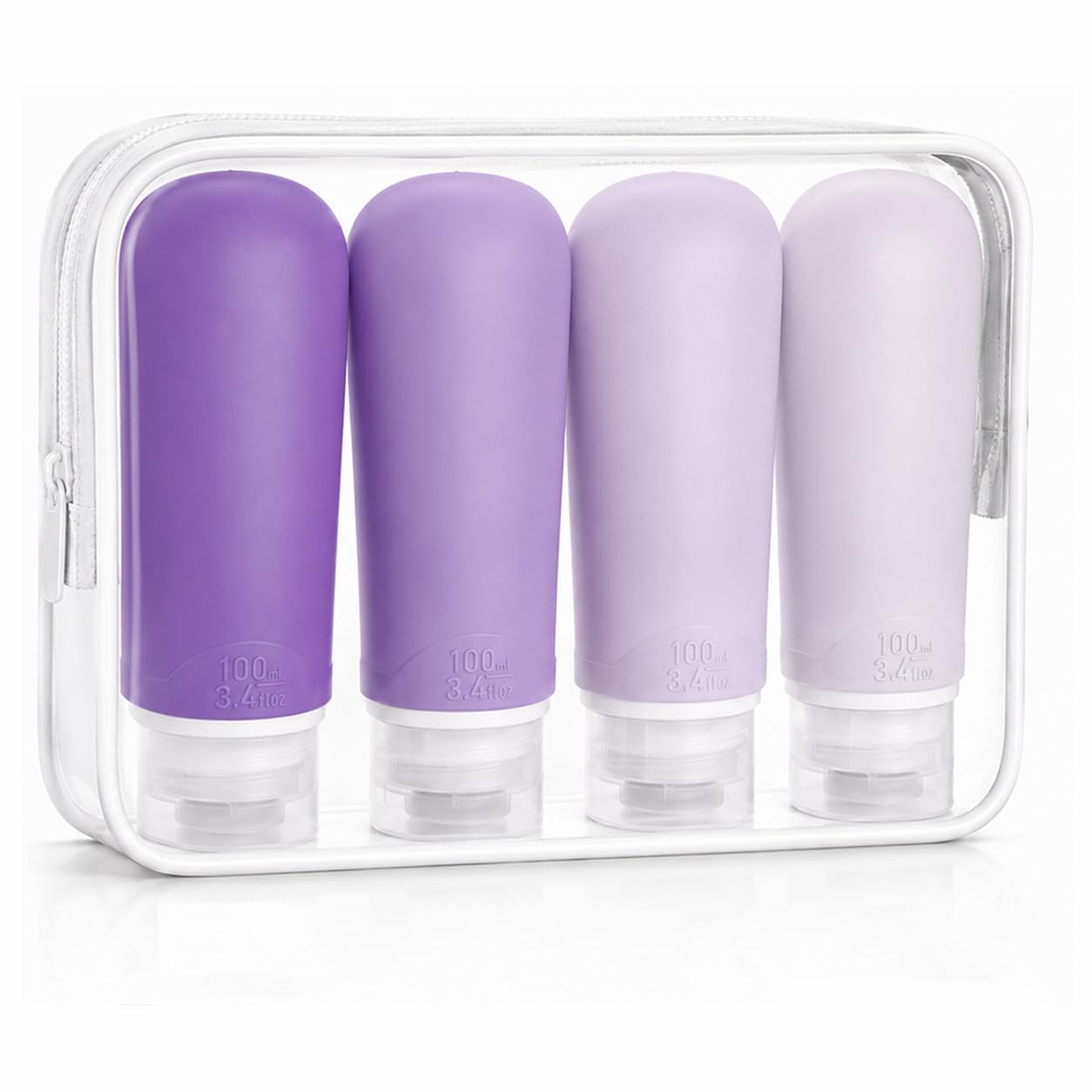 INSFIT Travel Bottles for Toiletries, TSA Approved 3oz Travel Size Containers, BPA Free Leak Proof Squeezable Silicone Tubes for Shampoo Conditioner Lotion Body Wash with Labels