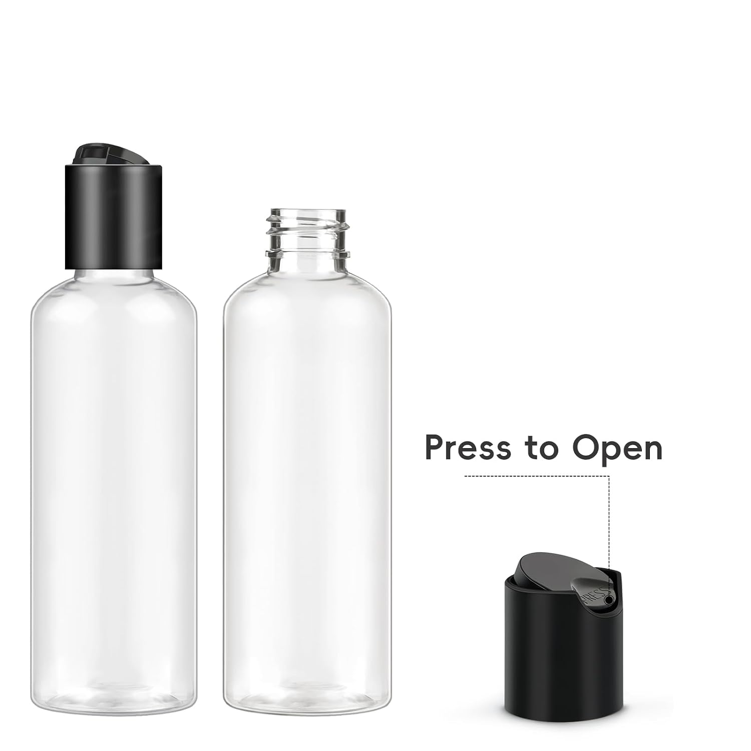 TUZAZO 10 Pack 3.4 oz Travel Bottles TSA Approved for Toiletries | Travel Size Containers, Leakproof, Clear Plastic Empty Small Squeeze Bottles for Travel Size Toiletries, Shampoo, Lotions