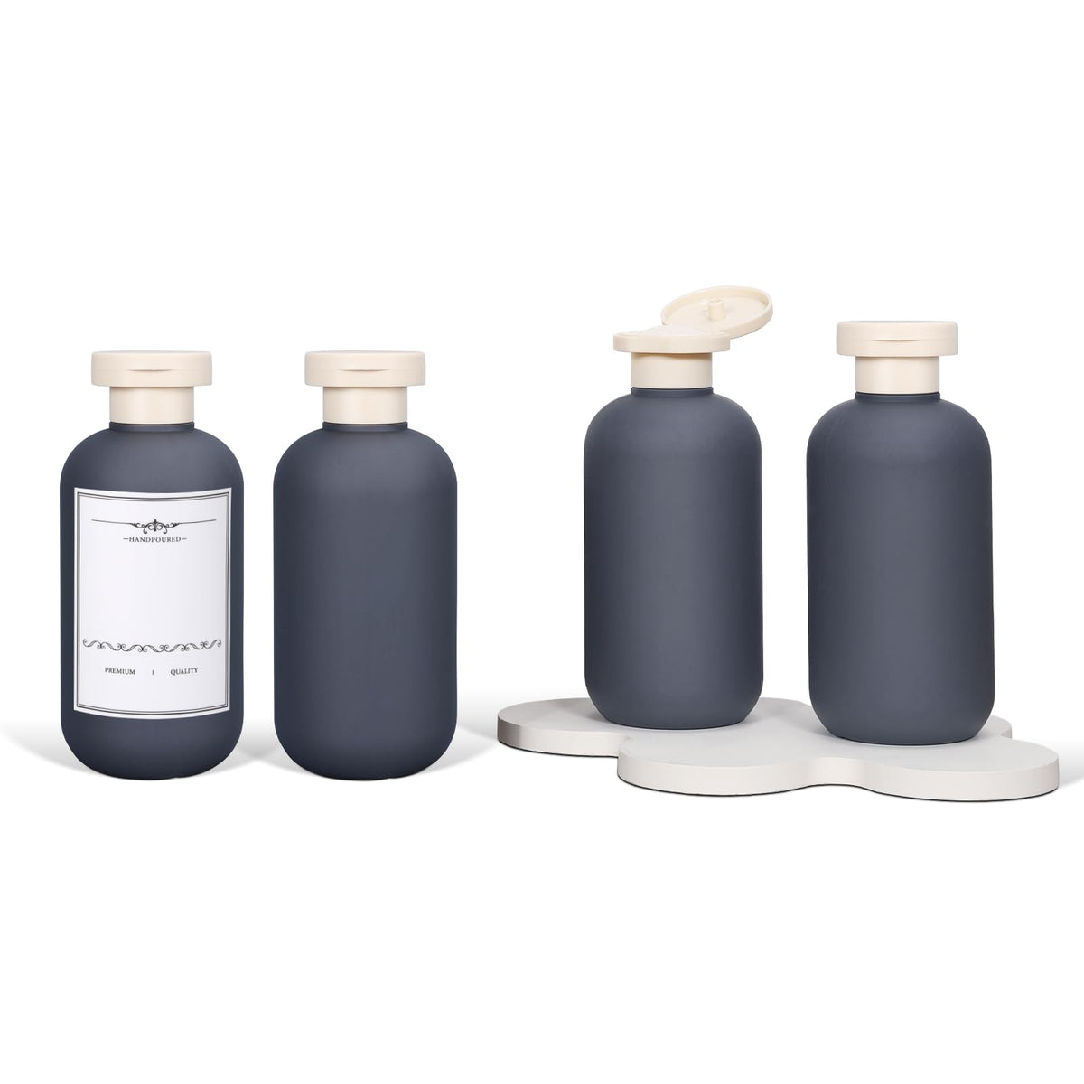 ASEVAT3.4oz 3Pcs Green Plastic Refillable Travel Shampoo and Conditioner Bottles Plastic Refillable Travel Shampoo Bottles with Flip Cap Shampoo and Conditioner Dispenser