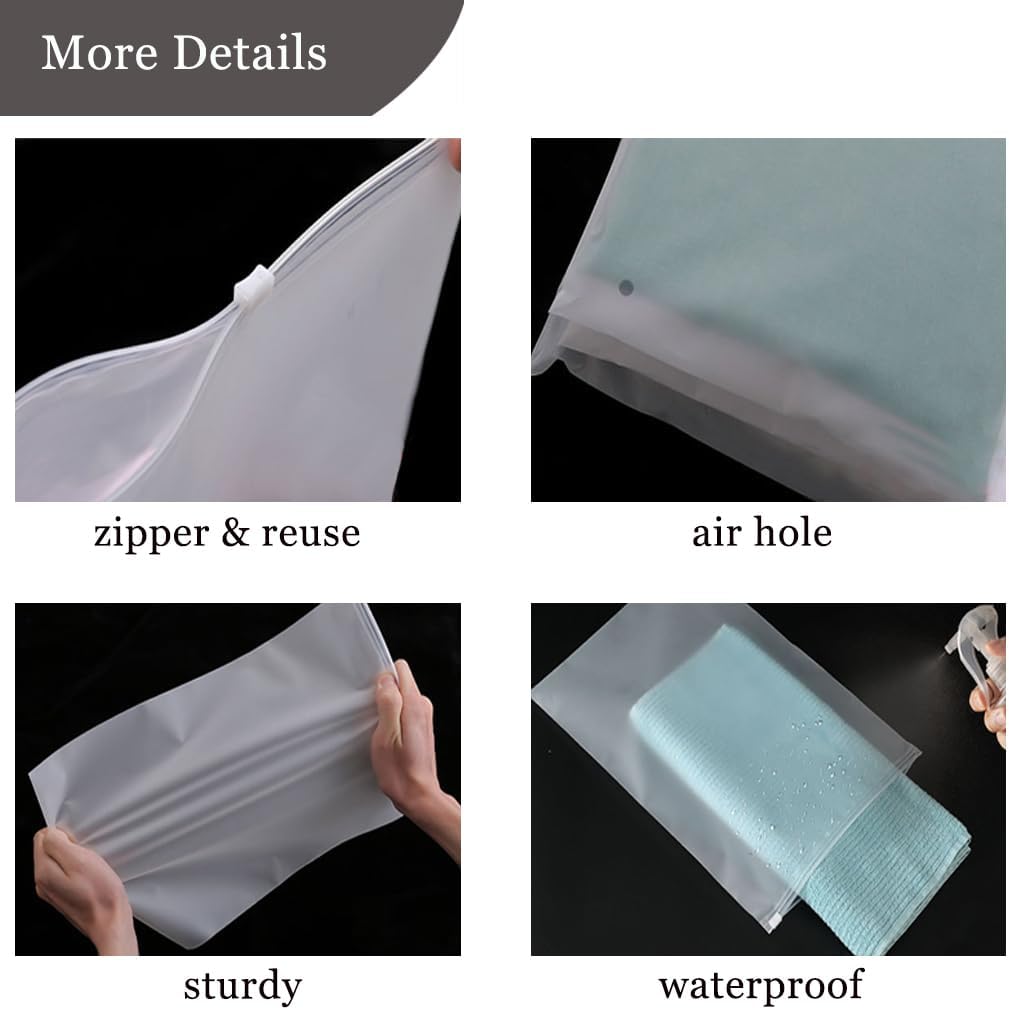 30Pack Travel Packing Bags, Multi-Size Clothing Organizer Zipper Bag | 6 Sizes Frosted Plastic Travel Bags. Clothes, Shoes, Toiletries, Swimsuits Suitcase Organizer. Lightweight Travel Accessories