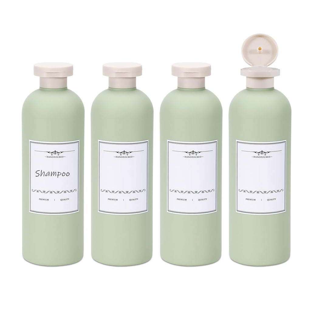 ASEVAT3.4oz 3Pcs Green Plastic Refillable Travel Shampoo and Conditioner Bottles Plastic Refillable Travel Shampoo Bottles with Flip Cap Shampoo and Conditioner Dispenser