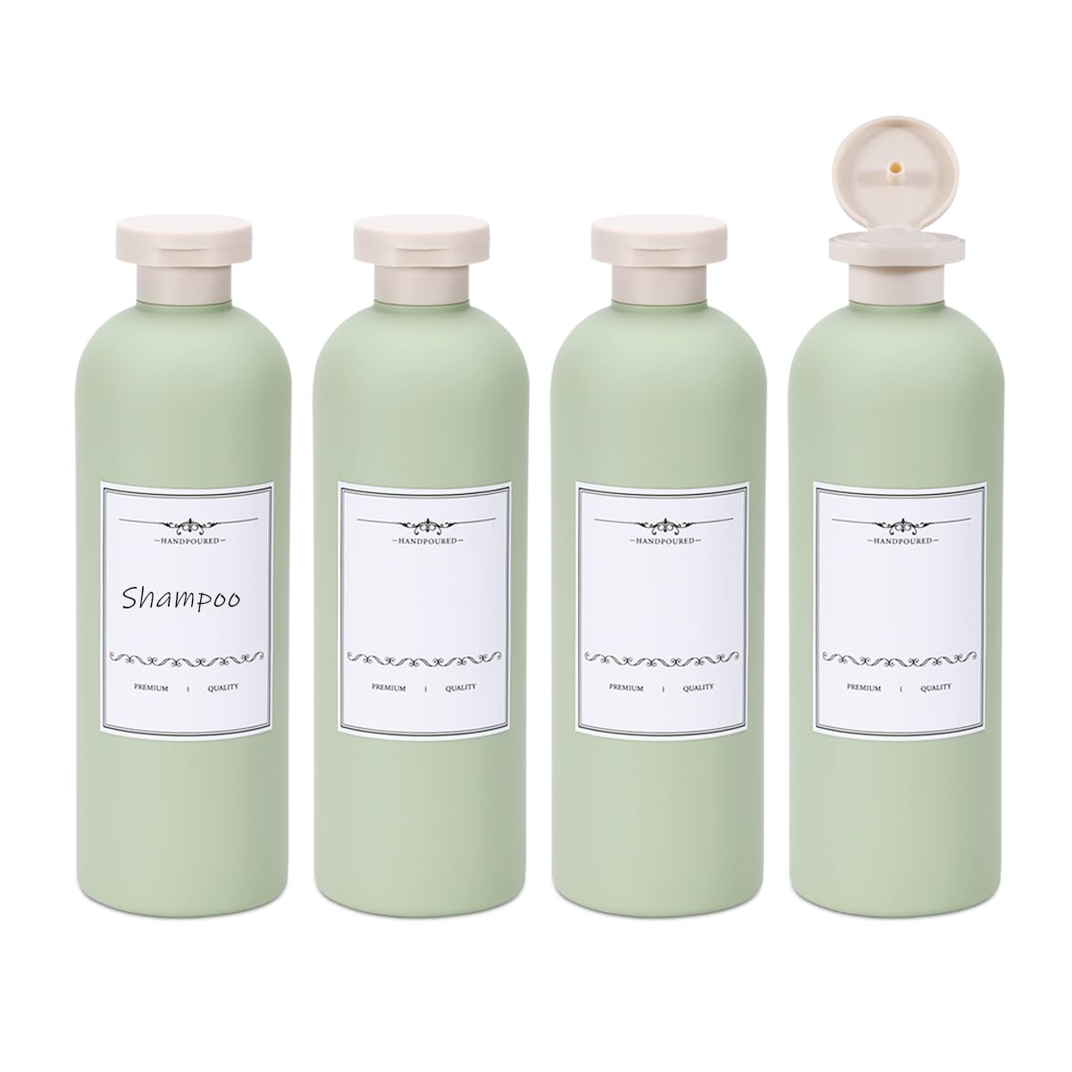 ASEVAT3.4oz 3Pcs Green Plastic Refillable Travel Shampoo and Conditioner Bottles Plastic Refillable Travel Shampoo Bottles with Flip Cap Shampoo and Conditioner Dispenser