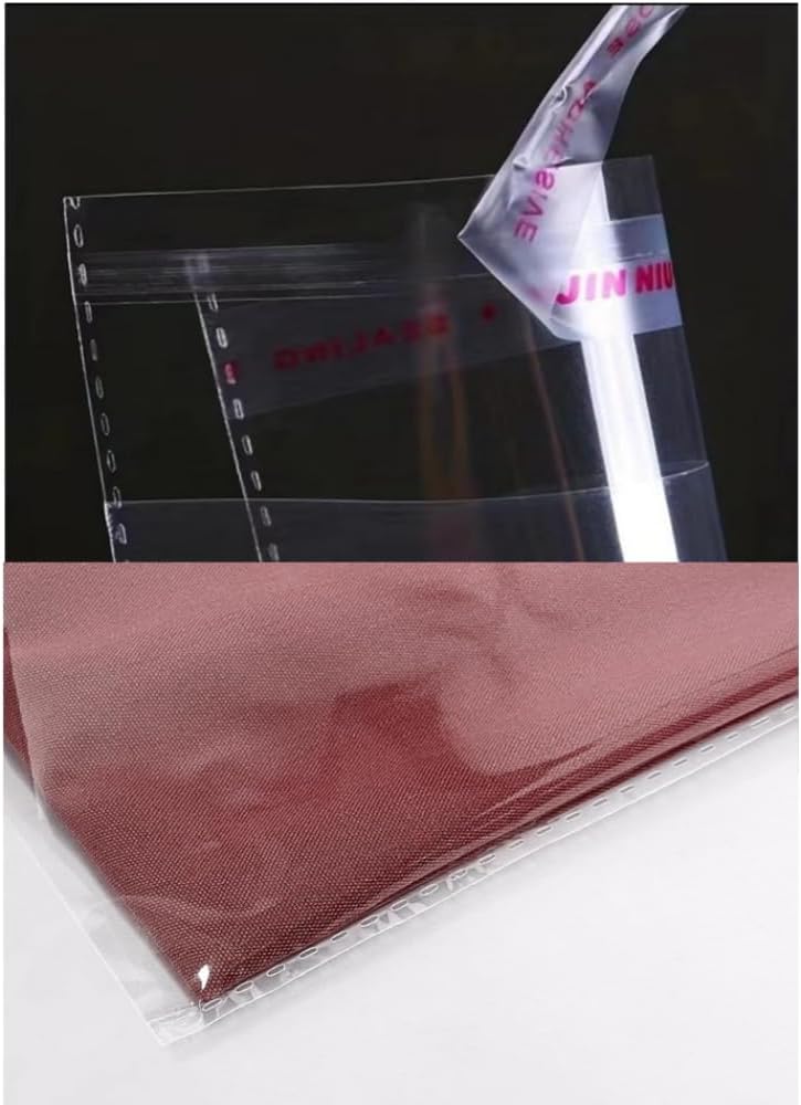 100 Pieces (9x12 Inch) Clear Plastic Bags for Packaging, Clothing & T-Shirts Strong Packing Self Adhesive Cellophane Bag