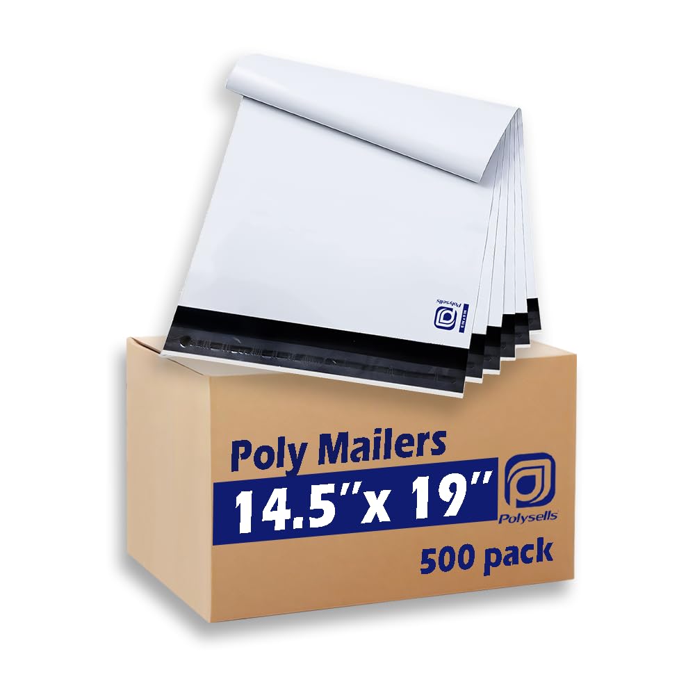 POLYSELLS 100 Pcs 14.5x19 Inch Poly Mailers Shipping Envelopes, Strong Adhesive Sealing, Waterproof, and Tear-resistant Postal Mailing Bags for Clothing and Accessories