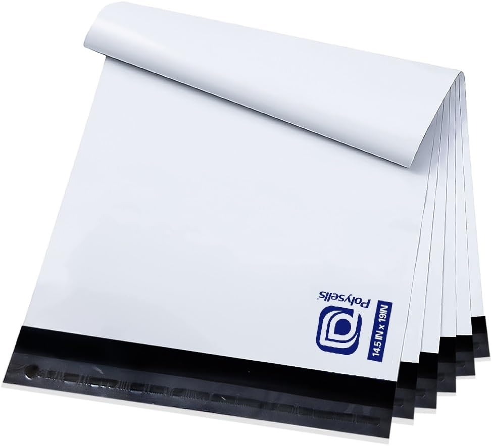 POLYSELLS 100 Pcs 14.5x19 Inch Poly Mailers Shipping Envelopes, Strong Adhesive Sealing, Waterproof, and Tear-resistant Postal Mailing Bags for Clothing and Accessories