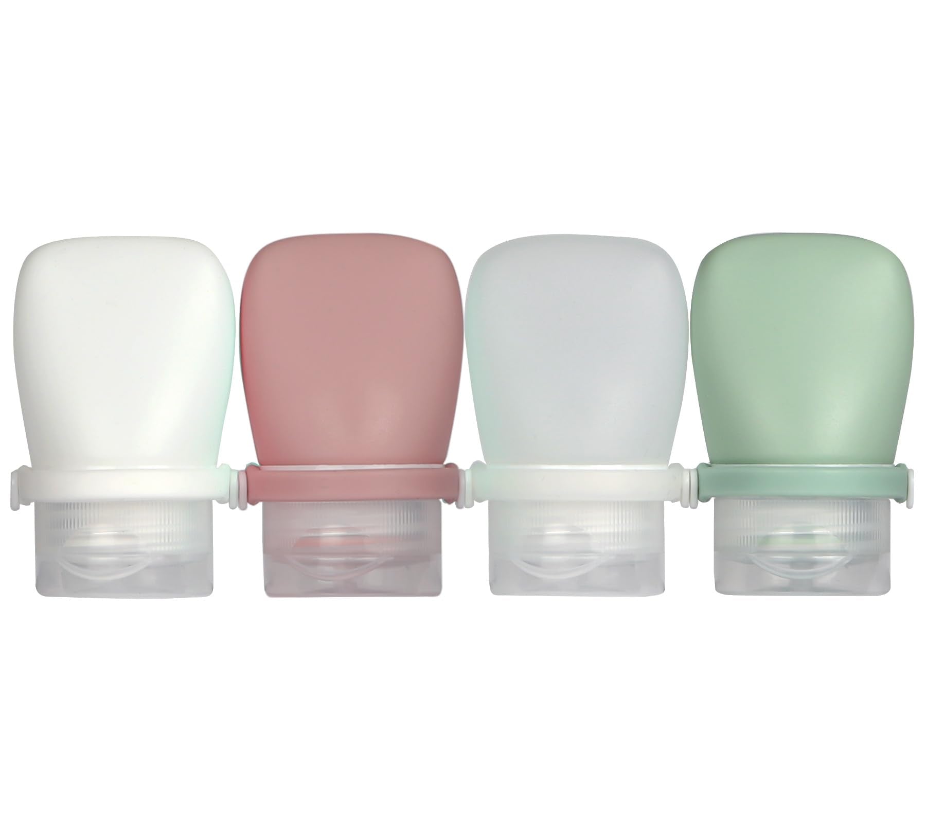 1oz Travel Bottles for Toiletries, Silicone Leak-Proof TSA Approved Travel Size Containers (4-Pack) - Reusable Refillable Bottles for Shampoo, Body Wash, Lotion
