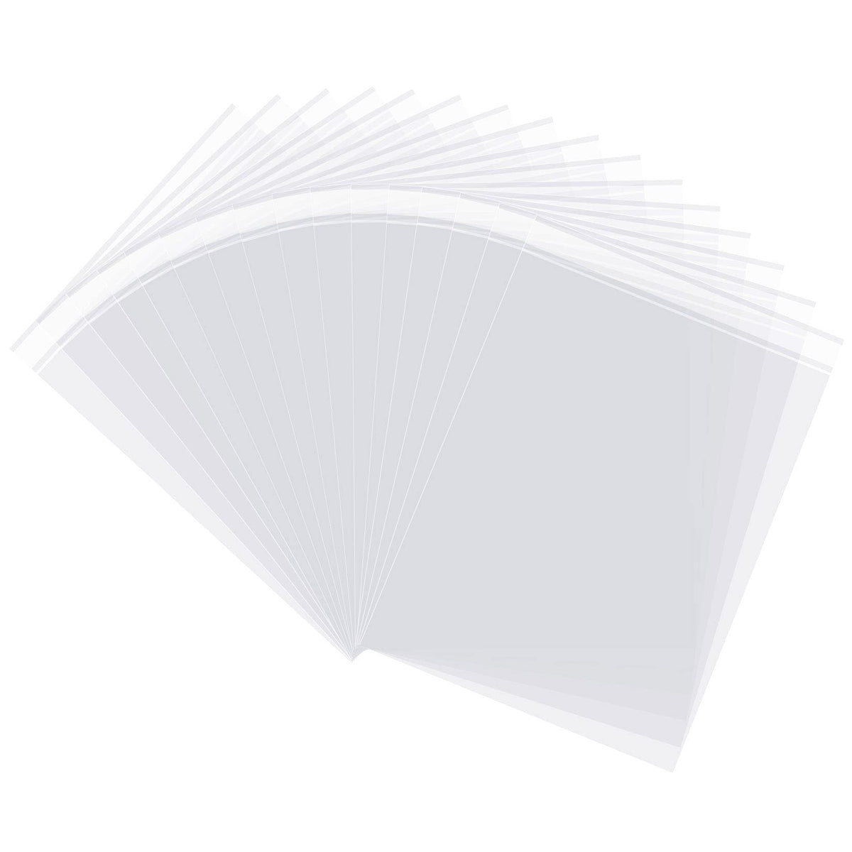 Yotelab Clear Self Sealing Cellophane Bags for Shirts, 10x14 Inch, 100 Pcs | Clear Shirt Bags for Small Business, Thick Resealable Plastic Bags for Packaging Clothing and Products