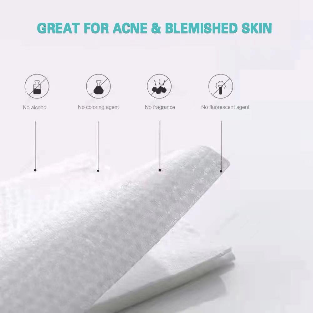 MSOEUESO Soft Dry Wipes Cotton Facial Tissues, 100 Count Disposable Face Towels, Cotton Face Towel for Sensitive Skin, Facial Cleansing, Makeup Removing, Surface Cleaning