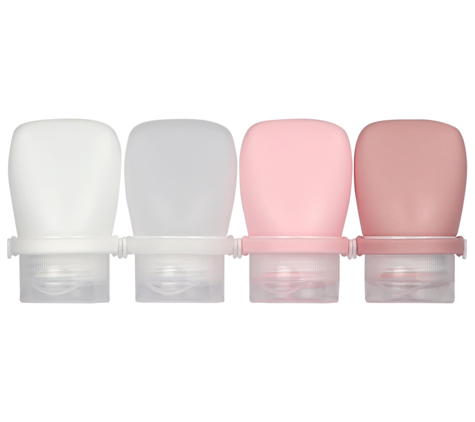 1oz Travel Bottles for Toiletries, Silicone Leak-Proof TSA Approved Travel Size Containers (4-Pack) - Reusable Refillable Bottles for Shampoo, Body Wash, Lotion