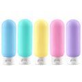 Cosywell Travel Bottles for Toiletries 5 Pack 3.4oz Travel Size Containers | Pre-Printed Shampoo, Conditioner, Body Soap, Soft Touch HDPE ,TSA Approved, Leak Proof, Squeezable Toiletry Bottle(White)