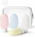 Silicone Travel Bottles, TSA Approved Travel Size for Toiletry 2oz | Ergonomic Grip, Leak-Proof, Refillable, Compact and Portable, Sets with Labels, Suitable for Toiletries, Kidney-Shaped