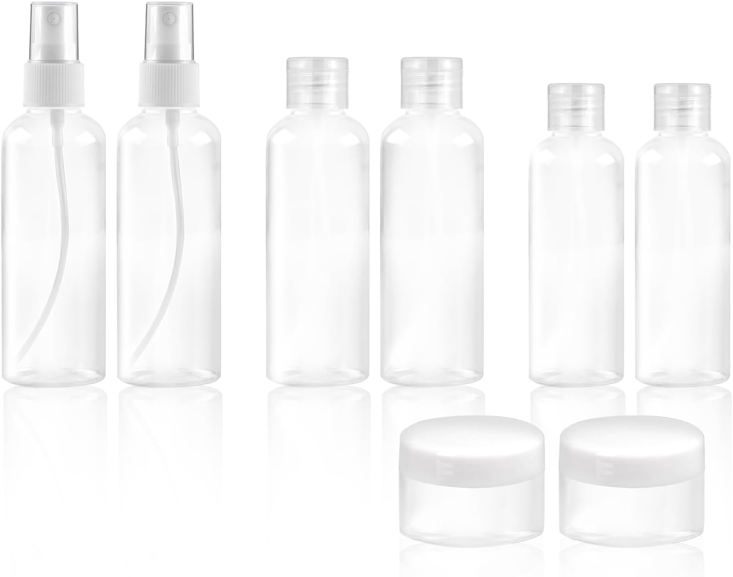 Ninsula 8Pcs Travel Bottles Set, TSA Approved Travel Size Toiletries, Reusable Leak Proof Cosmetic Containers for Shampoo, Conditioner, Cream -Women Men Travel Essentials