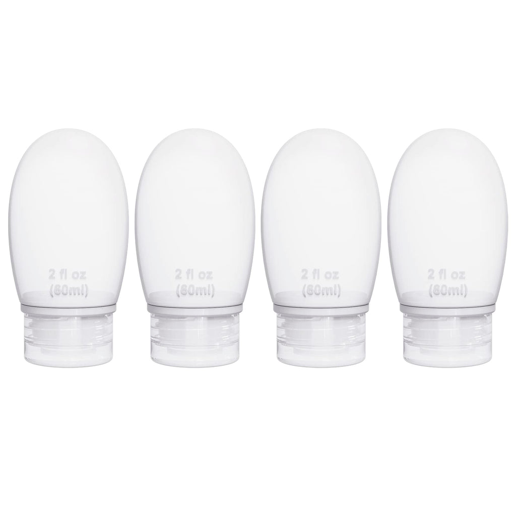 Silicone Travel Bottles for Toiletries TSA Approved Travel Size Containers Set 4 Pack Portable Leak Proof Refillable Cosmetic Squeeze Bottles Shampoo Hair Conditioner Body Lotion Bath Shower Gel