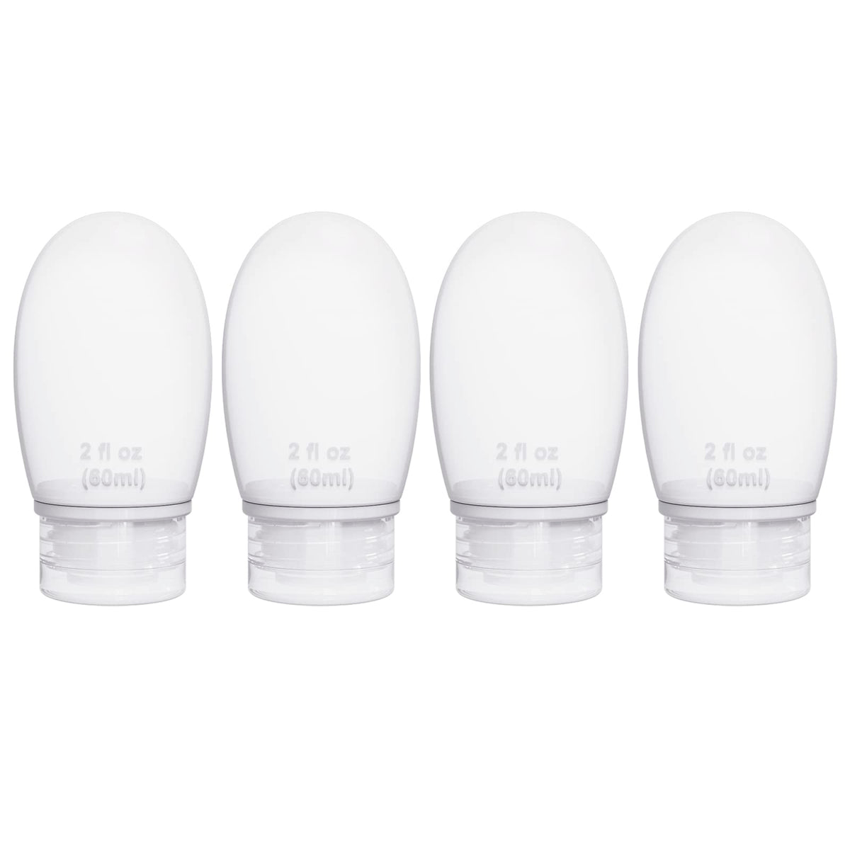 Silicone Travel Bottles for Toiletries TSA Approved Travel Size Containers Set 4 Pack Portable Leak Proof Refillable Cosmetic Squeeze Bottles Shampoo Hair Conditioner Body Lotion Bath Shower Gel