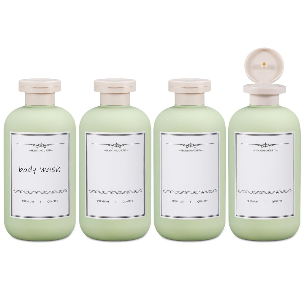 ASEVAT3.4oz 3Pcs Green Plastic Refillable Travel Shampoo and Conditioner Bottles Plastic Refillable Travel Shampoo Bottles with Flip Cap Shampoo and Conditioner Dispenser