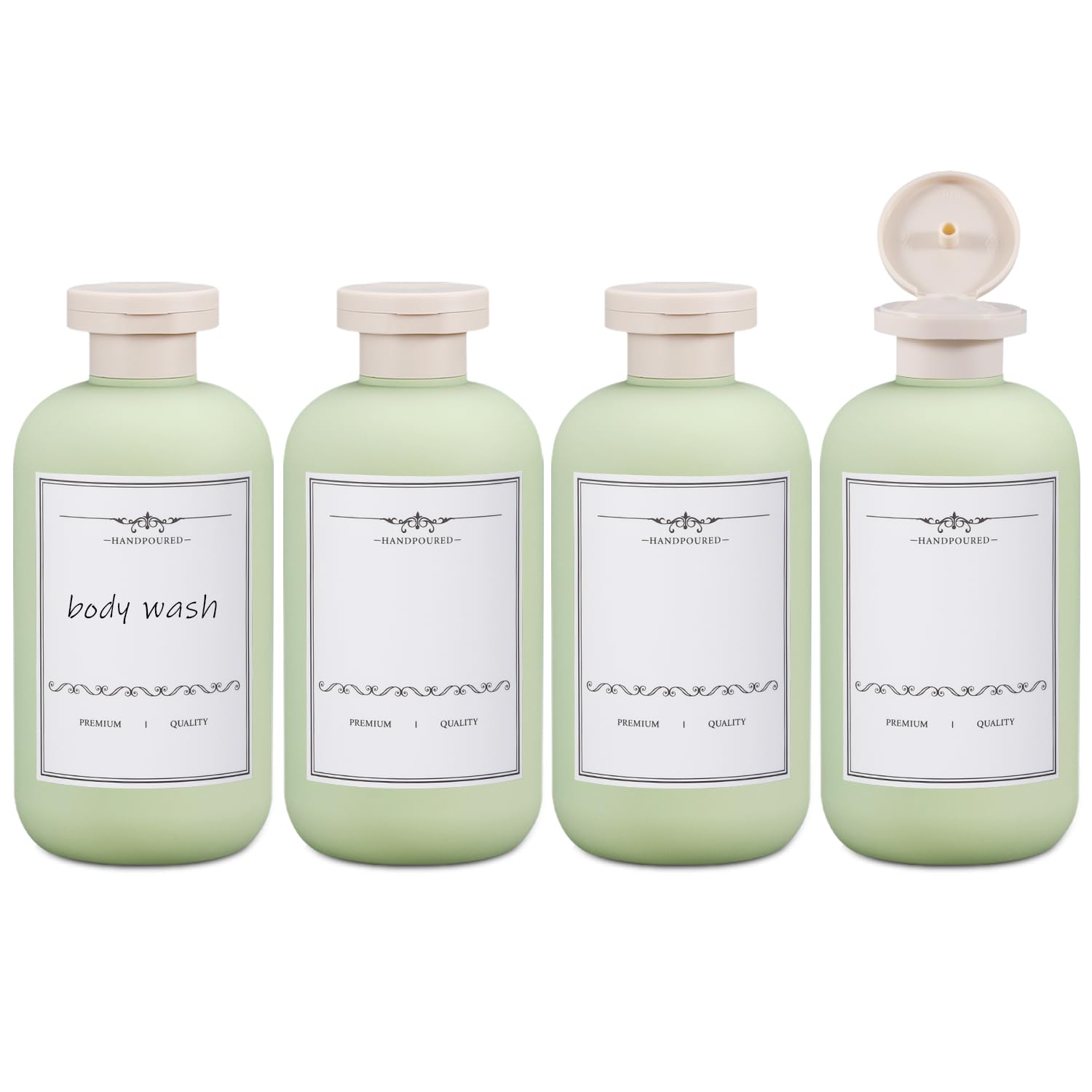 ASEVAT3.4oz 3Pcs Green Plastic Refillable Travel Shampoo and Conditioner Bottles Plastic Refillable Travel Shampoo Bottles with Flip Cap Shampoo and Conditioner Dispenser