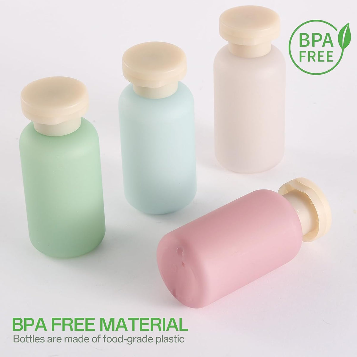 18 Pack Travel Bottles for Toiletries Leak Proof | Refillable, Plastic Travel Containers, BPA Free, Travel Essentials, for Shampoo Conditioner Lotion Liquids