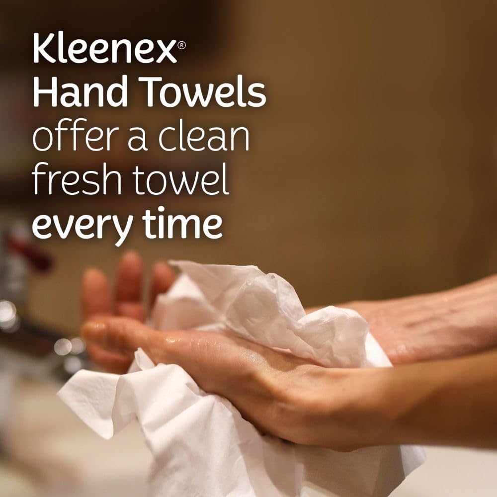 Kleenex Disposable Paper Hand Towels, 6 Boxes, 60 Tissues per Box (360 Total Tissues), Packaging May Vary | 360 Total Tissues, Packaging May Vary