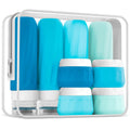 Mrsdry Travel Bottles for Toiletries 8 Pack, Travel Size Toiletries, Tsa Approved Travel Size Containers 3oz, with Travel Essentials Clear Bag, Leak Proof Silicone Squeezable Creams Jars