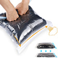 Compression Bags - Travel Essentials - 12 Pack Space Saver Bags - No Vacuum Pump Or Air Extractor is Needed - Storage Accessorie and Home Packing Organizers (transparent)