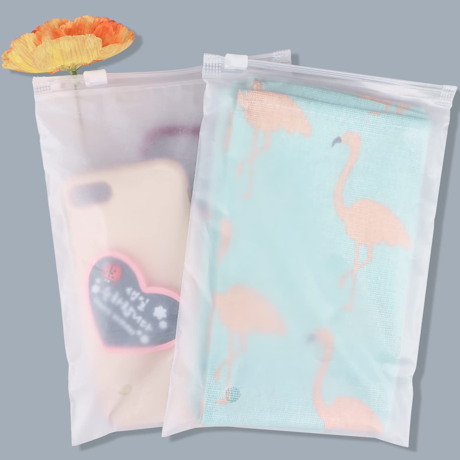 Clothes Packaging Bags for Shipping, 100 Count 10x13 inch Frosted Zipper Plastic Bags for Clothing, Clear Apparel Bag for T-Shirt, Shirt, Document, 3 Mil, with Vent Holes
