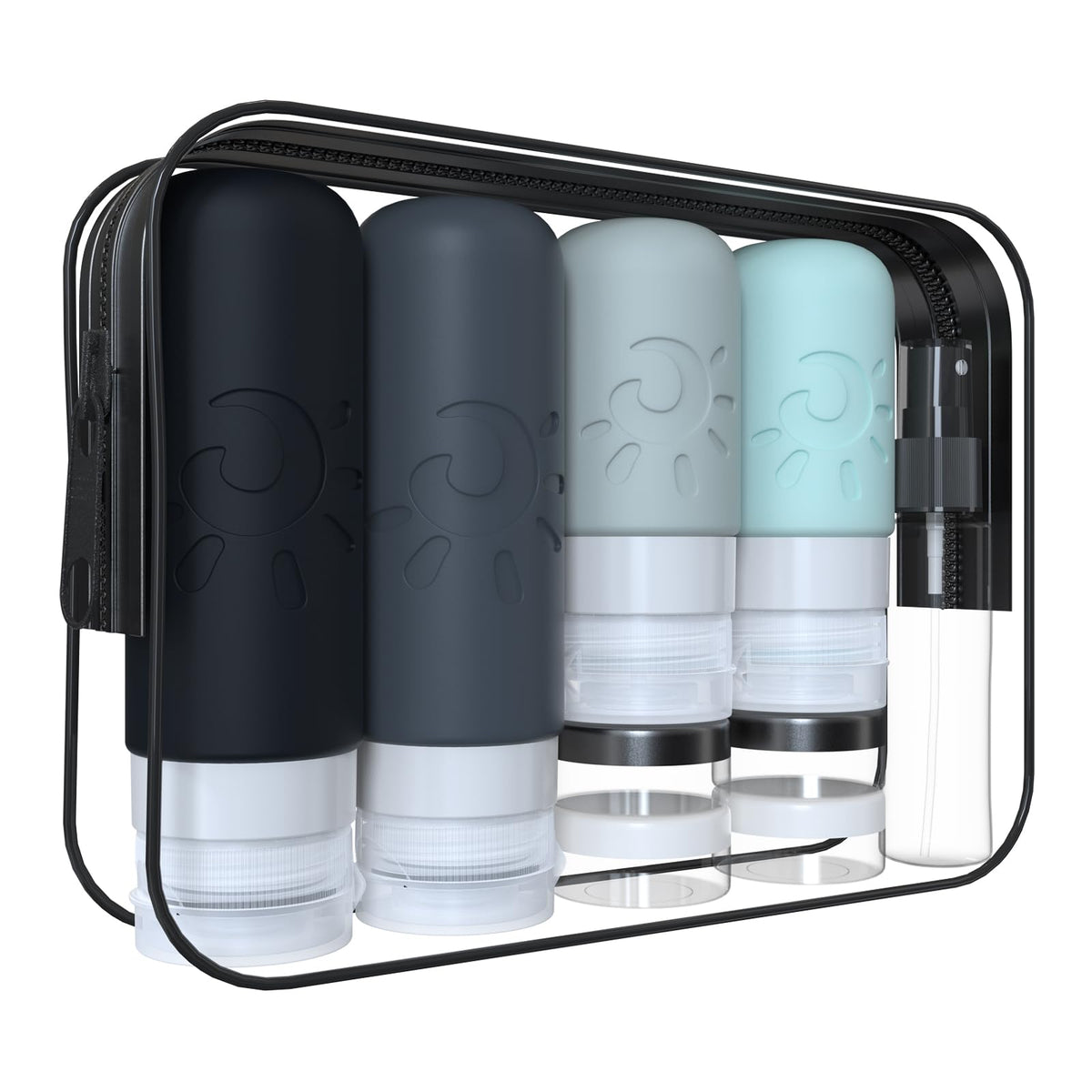 Zafit 18 Pack travel Bottles for Toiletries, TSA Approved Silicone Travel Containers Leak Proof Refillable Travel Accessories for Shampoo Conditioner Lotion Body Wash(Multicolored C)