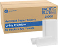 Pacific Blue Select by Georgia-Pacific PRO Multifold Premium 2-Ply Paper Towels, White, 3.2” Folded Width, 125 Towels Per Pack, 16 Packs Per Case, 21000 | 2-Ply Multi-Fold