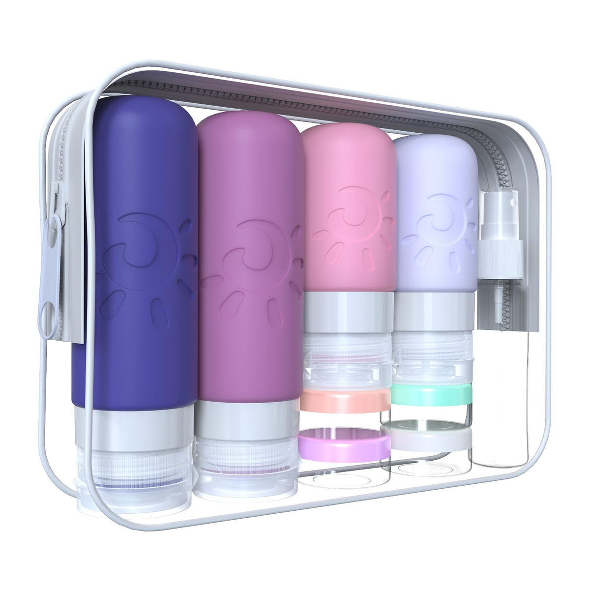 Zafit 18 Pack travel Bottles for Toiletries, TSA Approved Silicone Travel Containers Leak Proof Refillable Travel Accessories for Shampoo Conditioner Lotion Body Wash(Multicolored C)