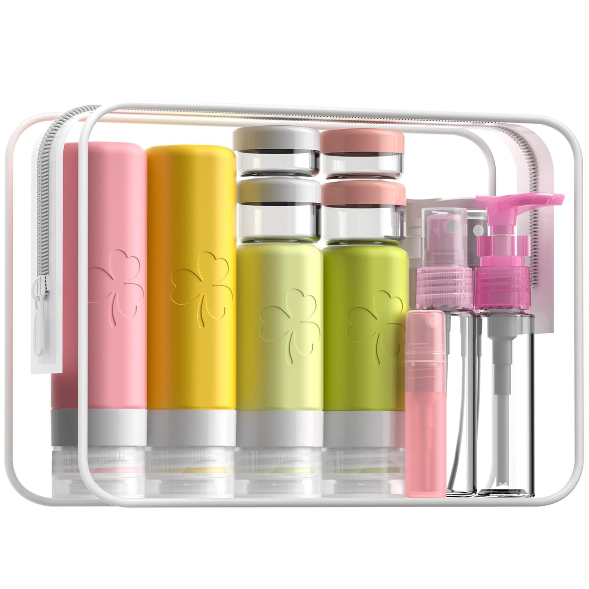 INSFIT 23 Pack Travel Bottles for Toiletries, TSA Approved Silicone Travel Size Toiletries with Toiletry Bag, BPA Free Leak Proof Refillable Travel Essentials for Liquids Shampoo Conditioner Lotion