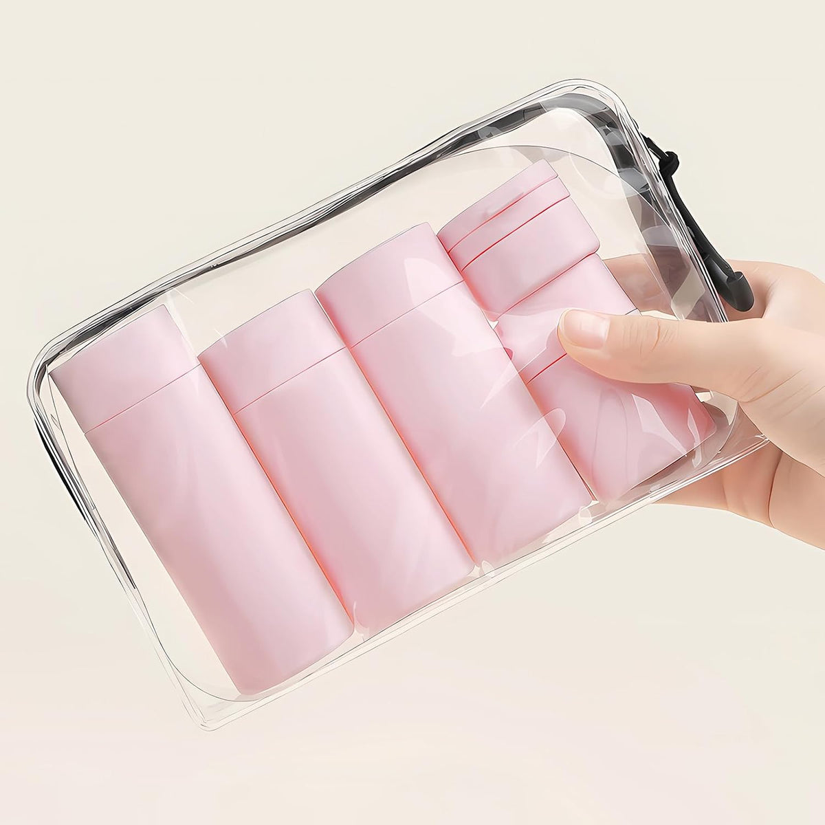 Travel Bottles for Toiletries, 5 Pack Travel Size Containers, TSA Approved Leak Proof - Silicone Toiletry Containers with Clear Bag for Shampoo, Conditioner & Lotion, Travel Essentials