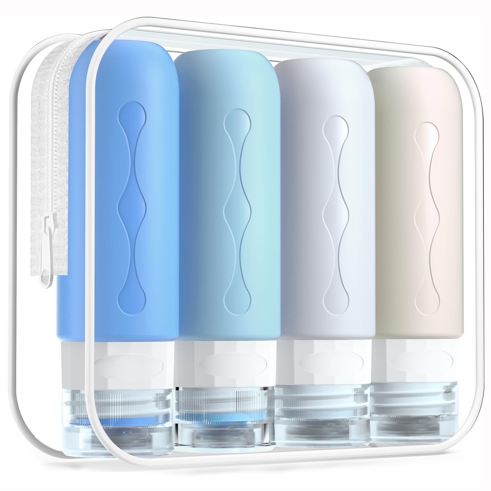 Gemice Travel Bottles for Toiletries, Tsa Approved, Travel Size Containers, BPA Free Leak Proof Tubs Refillable Liquid Accessories for Cometic Shampoo and Lotion Soap