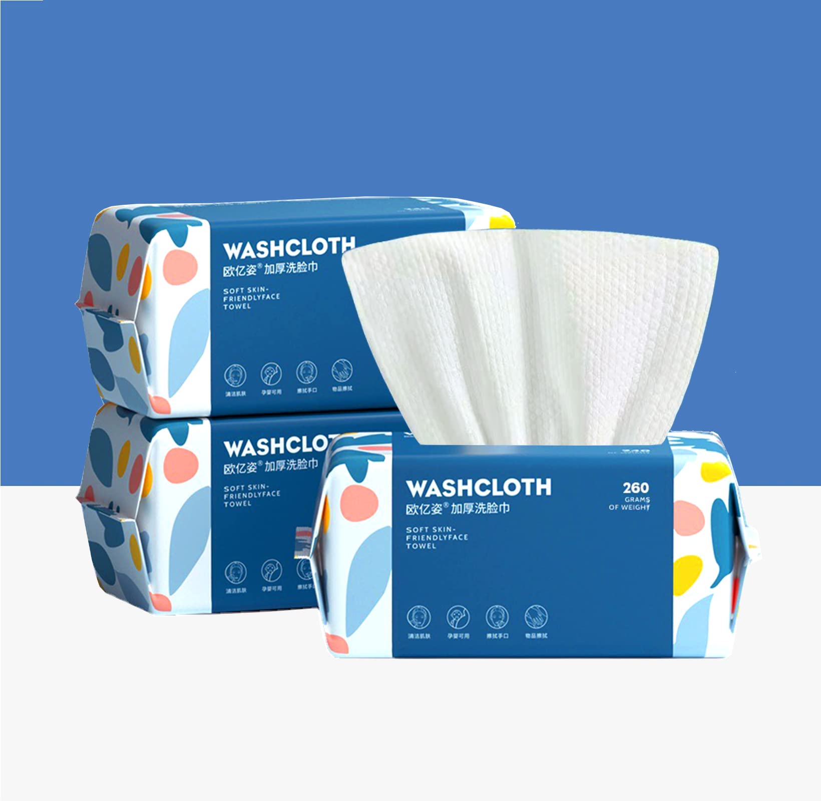 100 Count Disposable Face Towel,Thickening Ultra Soft Washcloths,Facial Cotton Tissue,Lint-free cotton dry wipes Multi-Purpose for Skin Care,Make-up Wipes,Face Wipes and Facial Cleansing