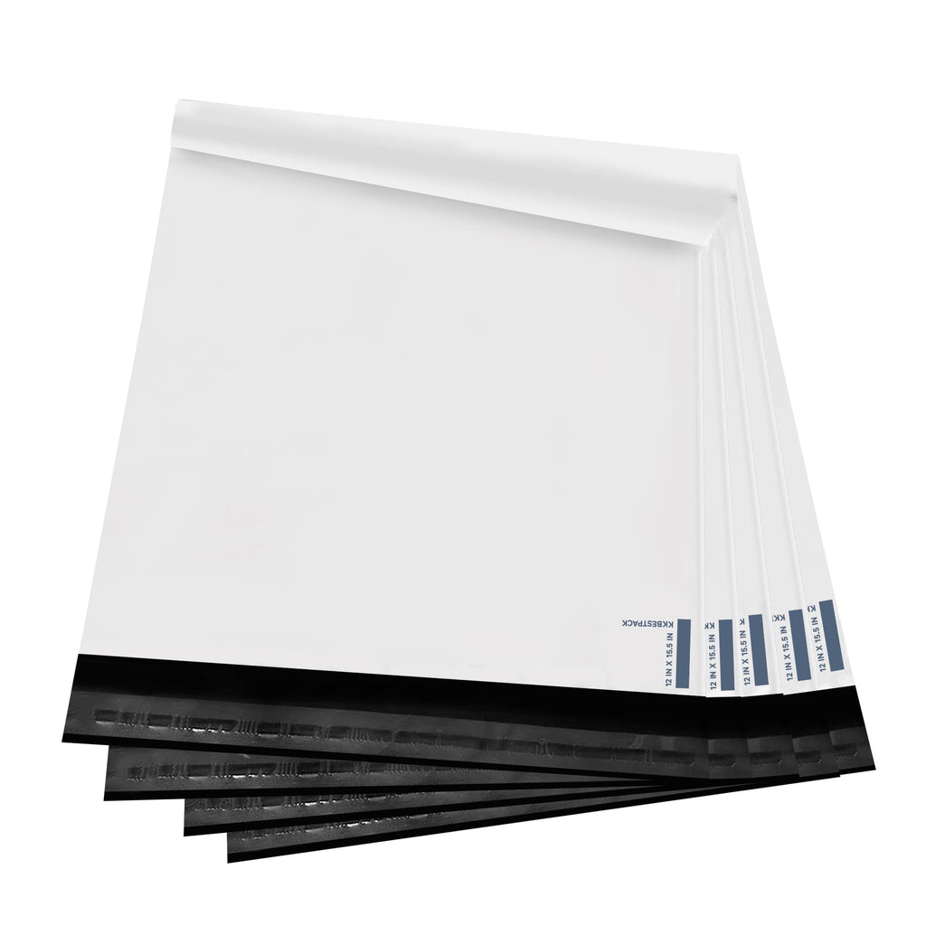 White Poly Mailers 14.5x19 in, Shipping Bags, 100 Pcs | Mailer bags for shipping clothes and large shipping envelopes for packing shirts, hoodies, and apparel.
