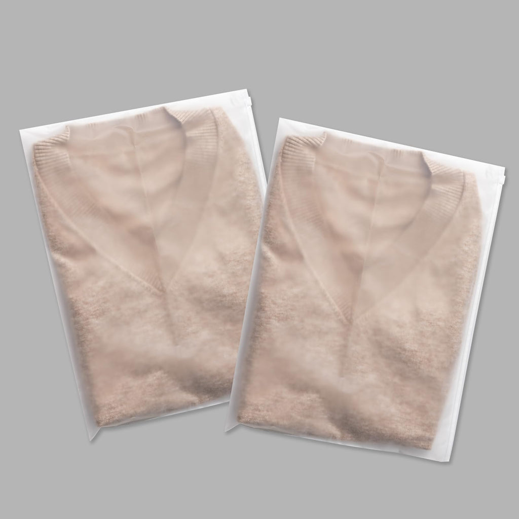 25Pcs 13x10 Inch Clothes Packing Bags Bathing Suit Bags No Vent Holes | Frosted Resealable Clothing Bags Plastic Packaging Stroage for Travel Small Business Organizer for Shirts Delicate Garments