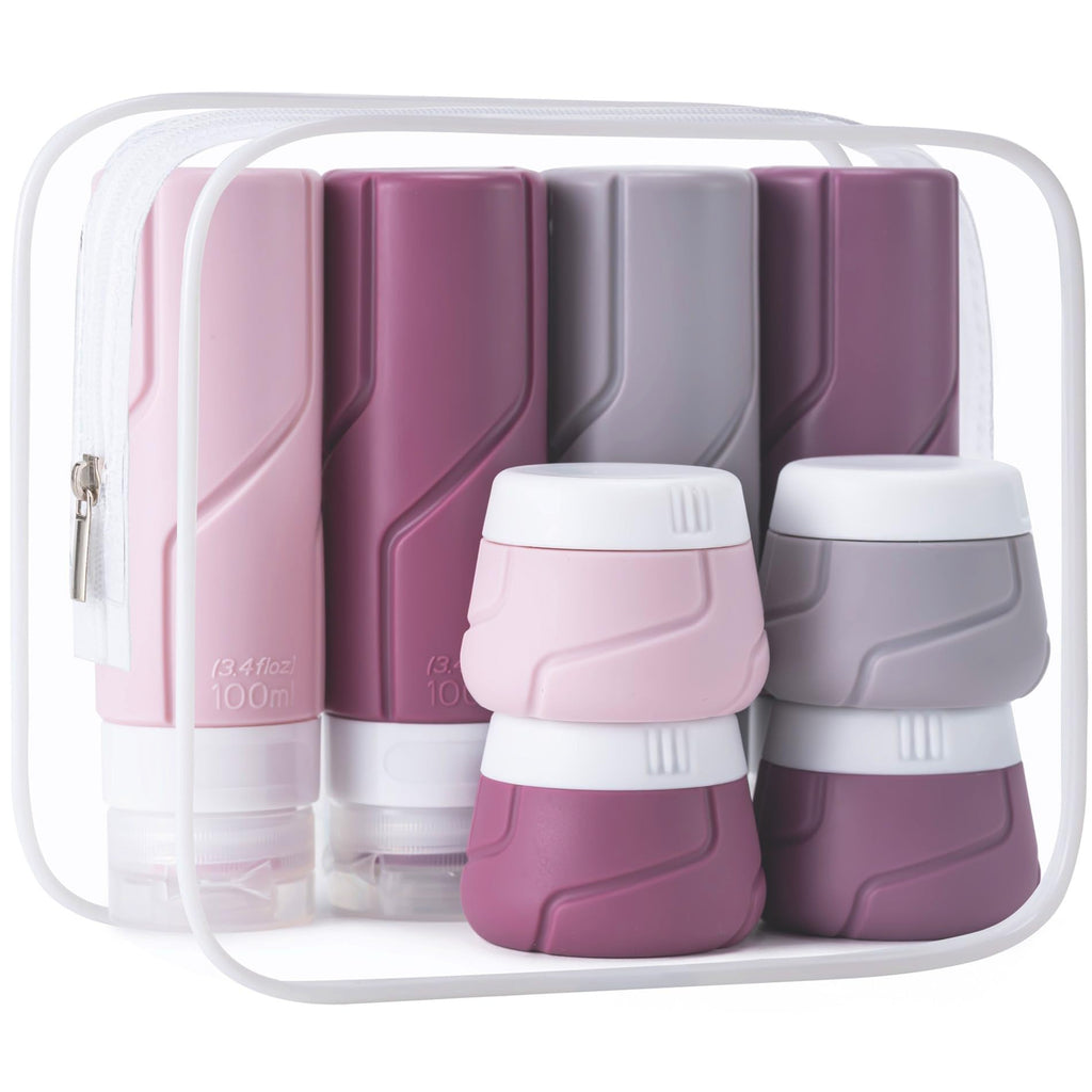 Travel Bottles - 15 Pack, TSA Approved Travel Size Toiletries, Leak Proof Silicone Squeezable Containers in Clear Bag(Colorful)