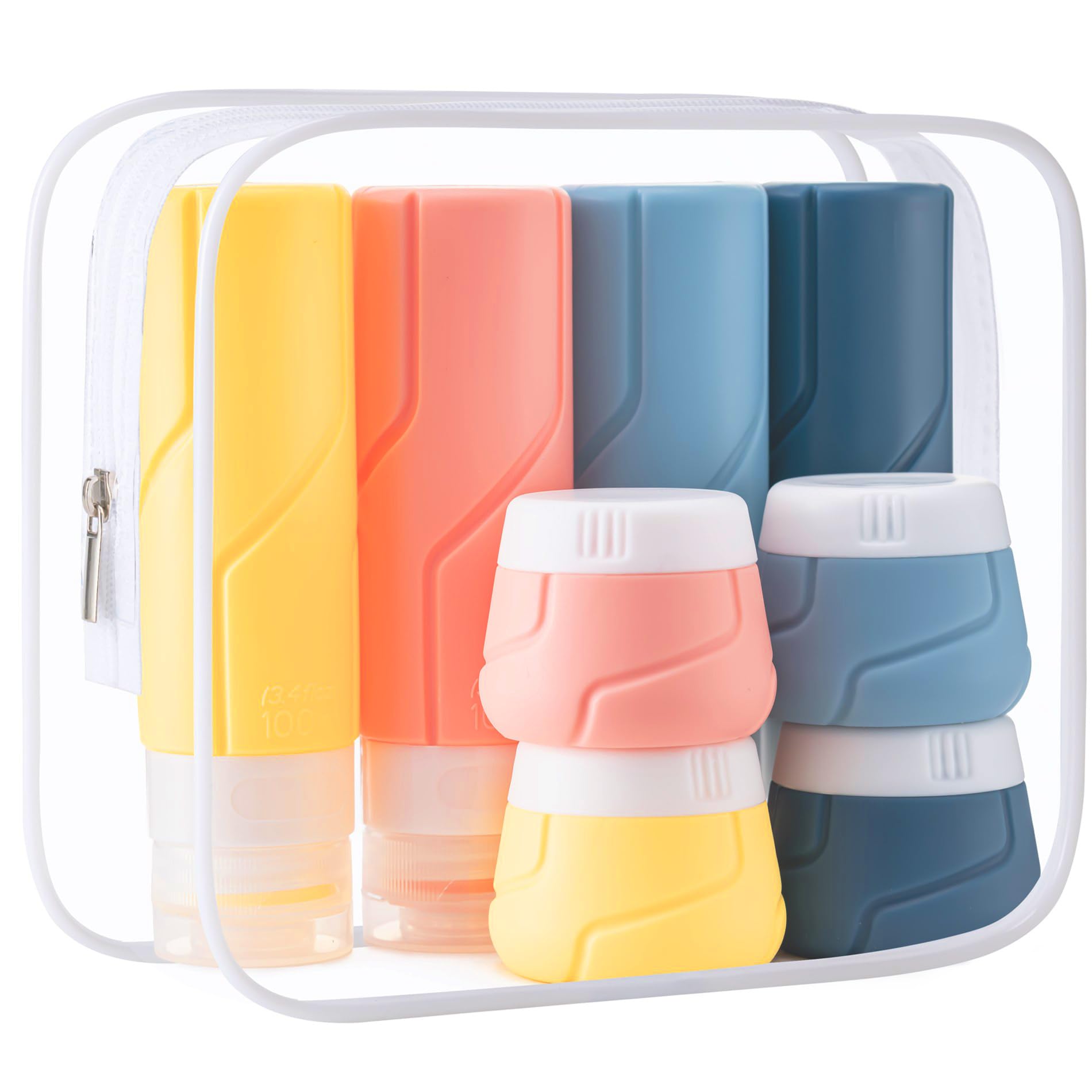 16pack Travel Bottles for Toiletries, TSA Approved LeakProof Squeezable Silicone Toiletry Containers for Shampoo, Conditioner, 3oz Portable Refillable Traveling Size Liquid Containers (16Pcs/Colorful)