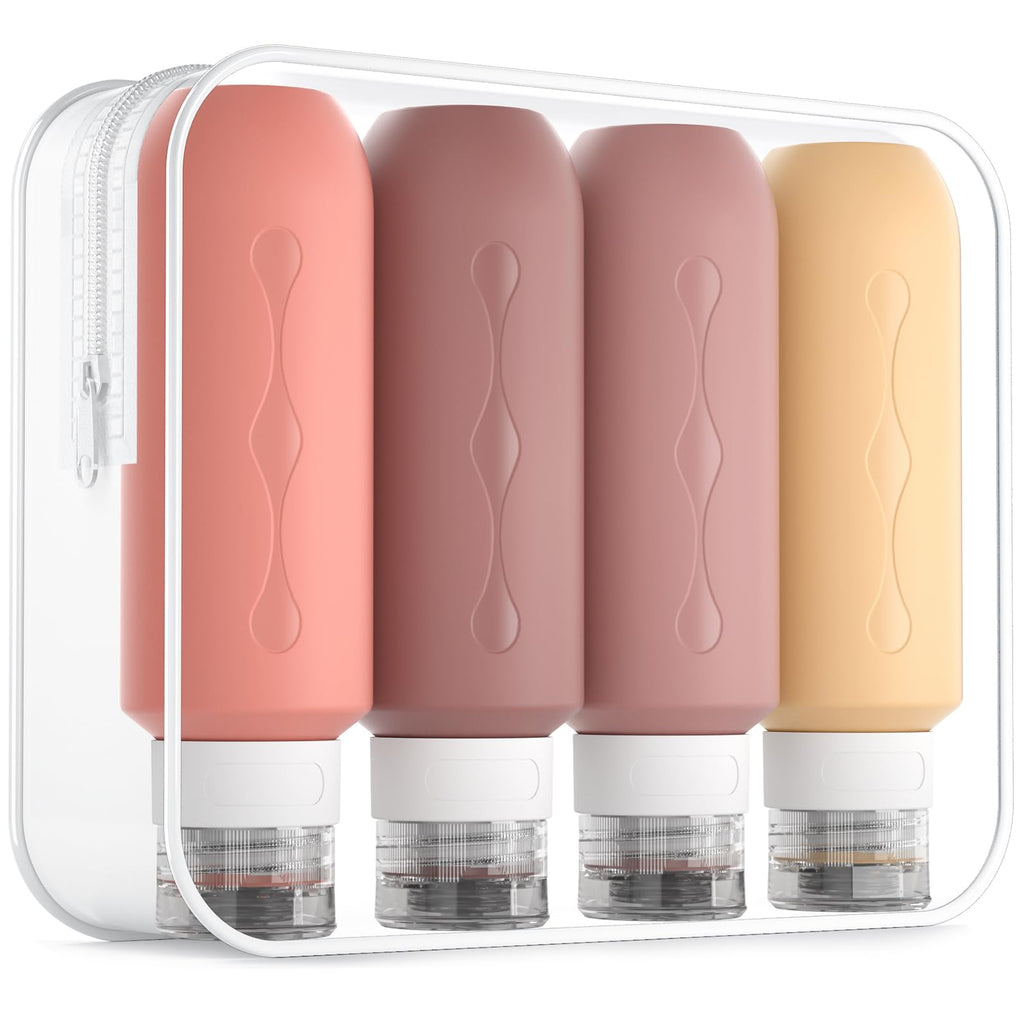 Gemice Travel Bottles for Toiletries, Tsa Approved, Travel Size Containers, BPA Free Leak Proof Tubs Refillable Liquid Accessories for Cometic Shampoo and Lotion Soap