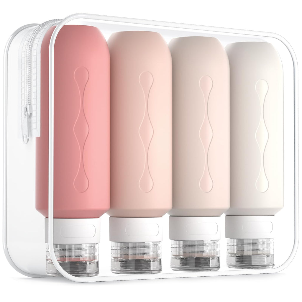 Gemice Travel Bottles for Toiletries, Tsa Approved, Travel Size Containers, BPA Free Leak Proof Tubs Refillable Liquid Accessories for Cometic Shampoo and Lotion Soap
