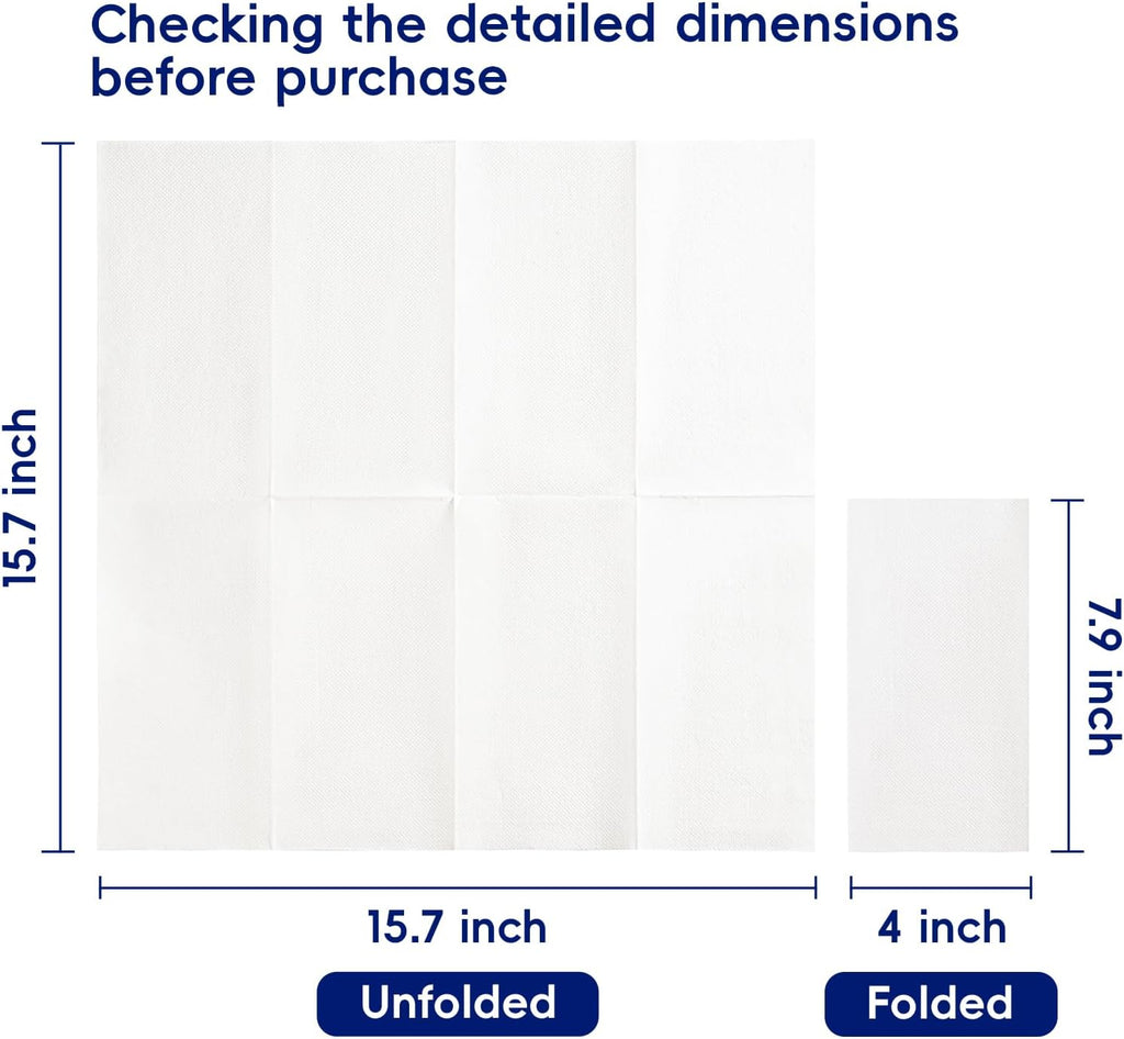 200 Pack Disposable Paper Napkins, Soft Bathroom Napkins for Guests, 2-Ply White Paper Hand Towels for Halloween, Wedding, Thanksgiving