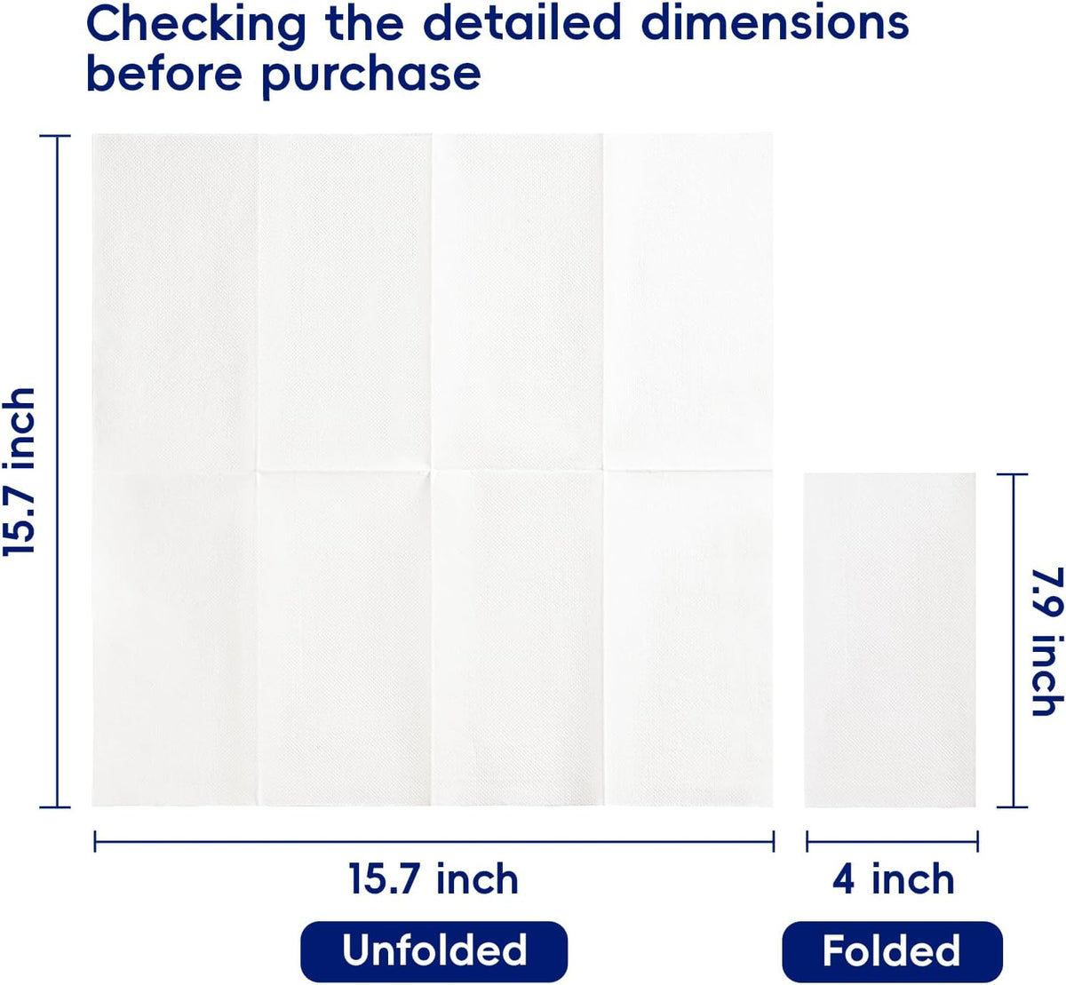 200 Pack Disposable Paper Napkins, Soft Bathroom Napkins for Guests, 2-Ply White Paper Hand Towels for Halloween, Wedding, Thanksgiving