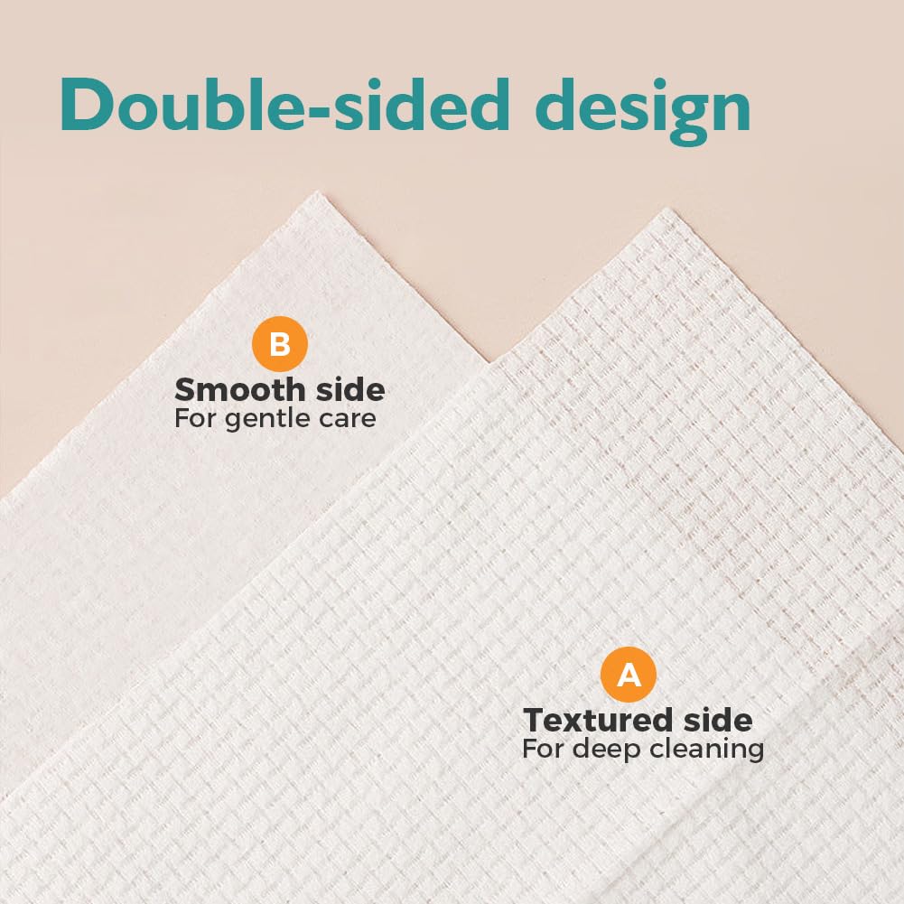 UNIMADE Face Towels, 100 Count Disposable Face Towelette | for Washing Face, Skincare, Ultra Soft Facial Towel for Sensitive Skin, Lint-free Makeup Remover Dry Wipes - 2 Box