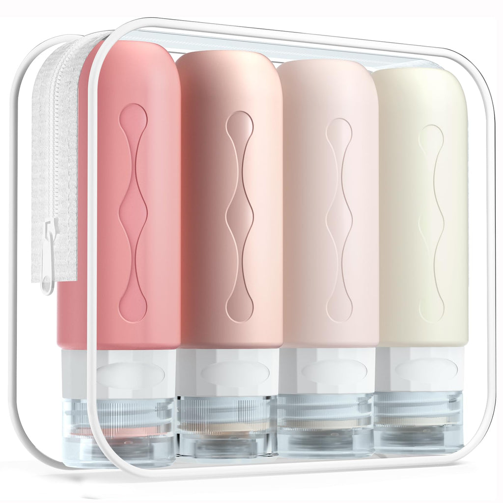 Gemice Travel Bottles for Toiletries, Tsa Approved, Travel Size Containers, BPA Free Leak Proof Tubs Refillable Liquid Accessories for Cometic Shampoo and Lotion Soap