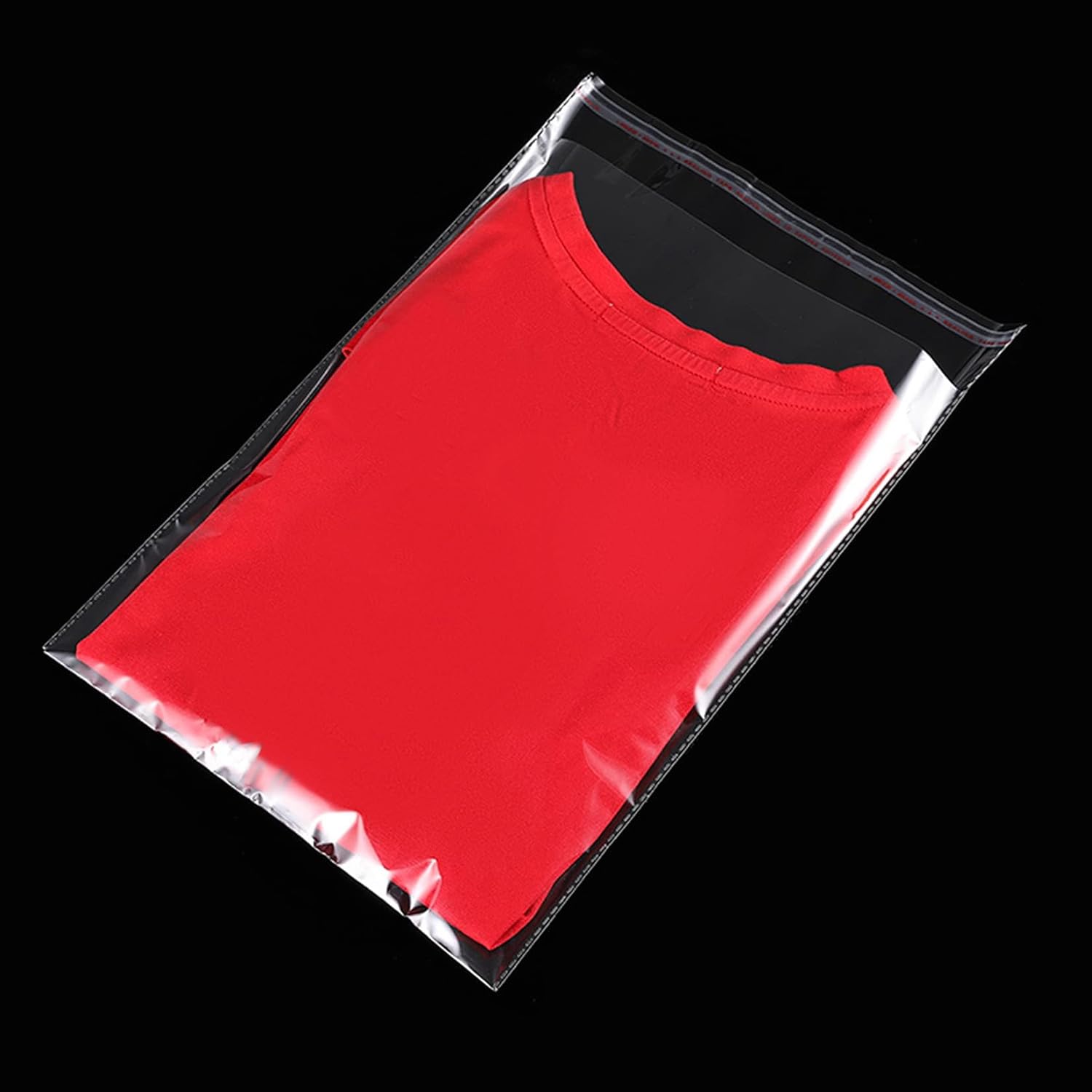 Yotelab Clear Self Sealing Cellophane Bags for Shirts, 10x14 Inch, 100 Pcs | Clear Shirt Bags for Small Business, Thick Resealable Plastic Bags for Packaging Clothing and Products