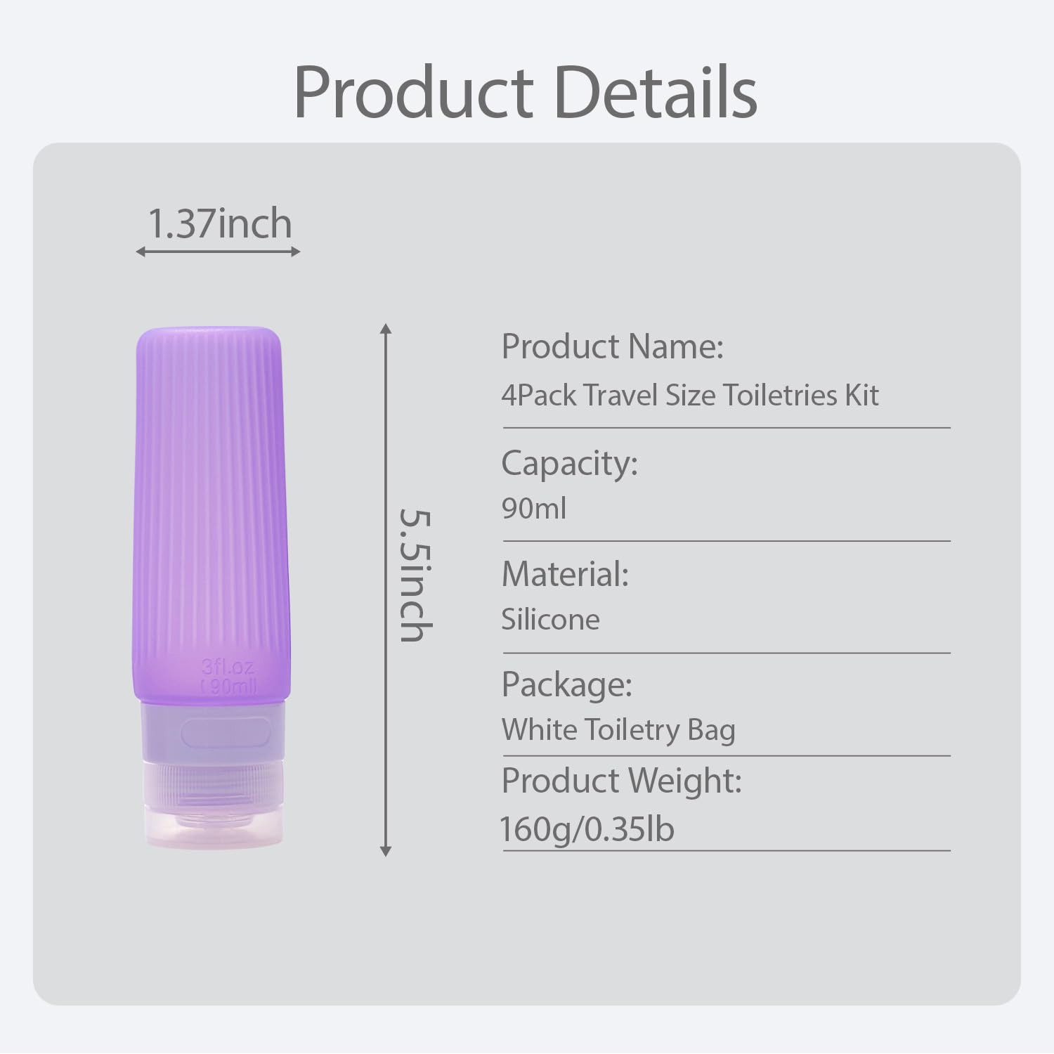 15 Pack Silicone Travel Bottles TSA Approved 3oz, Opal Shaped Leak Proof Refillable Toiletry Containers, BPA Free Wide Mouth Portable Travel Size Bottles for Shampoo Conditioner Lotion Body Wash