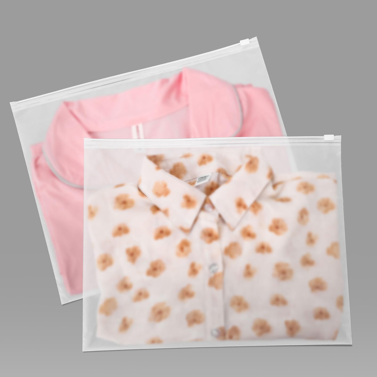 25Pcs 13x10 Inch Clothes Packing Bags Bathing Suit Bags No Vent Holes | Frosted Resealable Clothing Bags Plastic Packaging Stroage for Travel Small Business Organizer for Shirts Delicate Garments